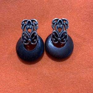 Brighton Katu Wood Silver Post Earrings